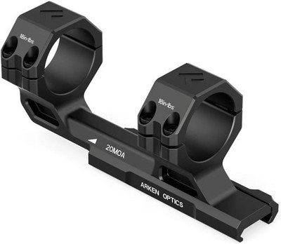 Arken Optics Rigid Precision Scope Mount 20 MOA Cantilever 30mm, Matte Black 