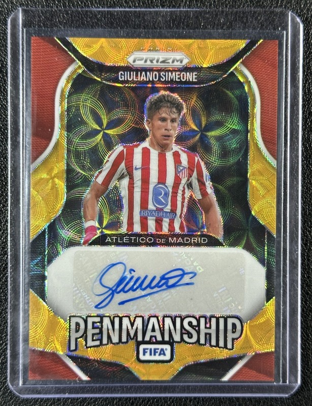 GIULIANO SIMEONE 2025-26 PANINI PRIZM FIFA PENMANSHIP CHOICE GOLD AUTO 2/10