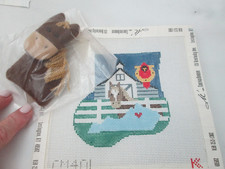 HORSE W/ STUFFED HORSE MINI SOCK-KATHY SCHENKEL-HP NEEDLEPOINT CANVAS