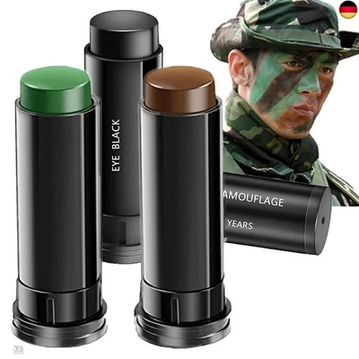 HOUSN 3 Stücke Camouflage Gesicht Farbe Sticks Kit, Auge Schwarz