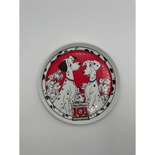 Vintage Disney 101 Dalmatians Kids Melamine Plate Red Pongo Perdita Puppies Dish