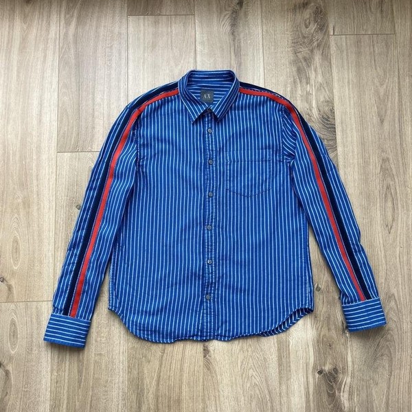 Men Armani Exchange Shirt Navy Cotton 36 / S / 44 #56OM