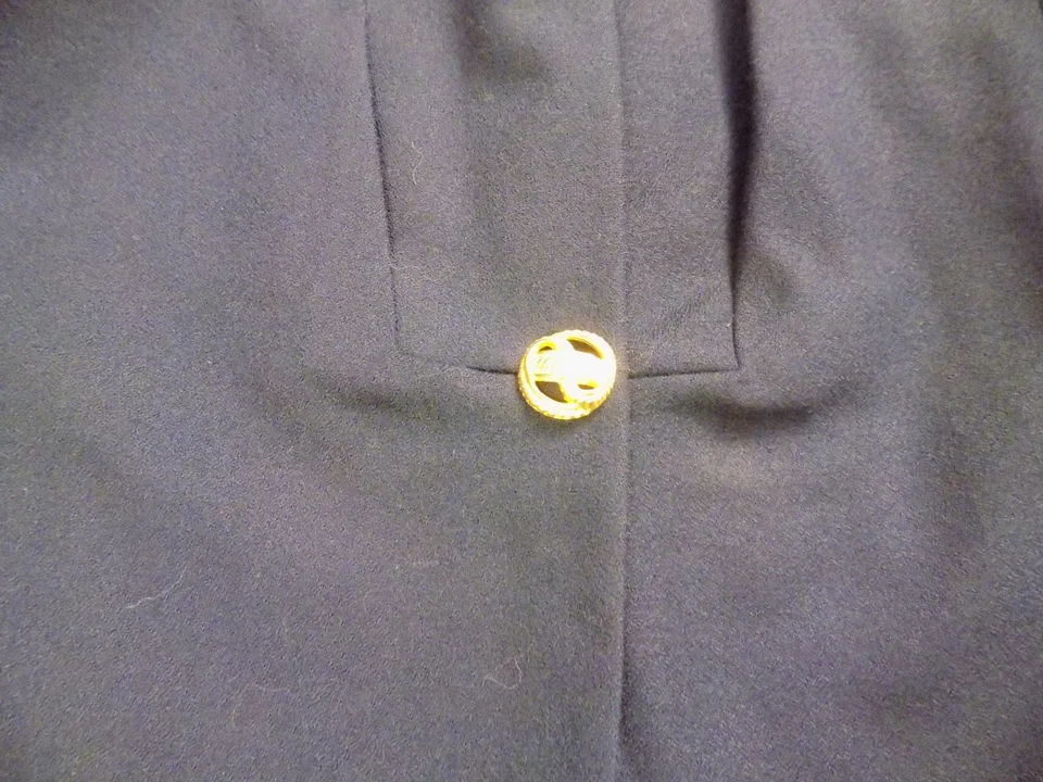 复古 Valerie Stevens 纯羊毛裙套装优雅海军蓝 1 纽扣西装外套 10 码 — 第 4/4 张图片