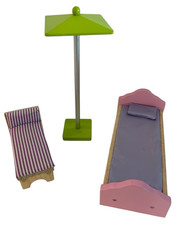 Muebles de patio con cama de madera KidKraft de majestuosa mansión casa de muñecas
