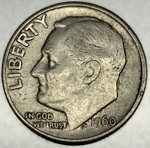 1960-D Roosevelt Dime - Circulated Condition - 90% Silver - US Coin - 3022