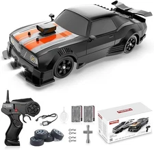 1:16 4WD RC Drift Car, 18KM/H Speed with LED Lights & Spray + 2 Batteries