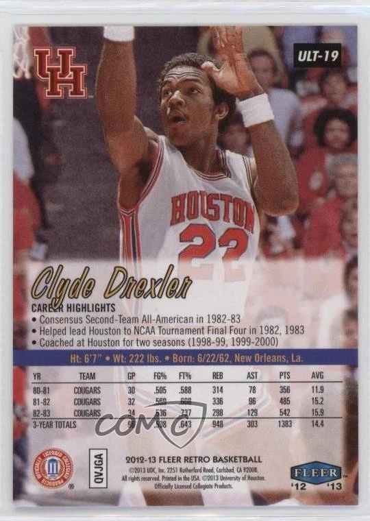 2012-13 Fleer Retro 1997-98 Fleer Ultra Clyde Drexler #ULT-19 HOF - Image 2 of 2