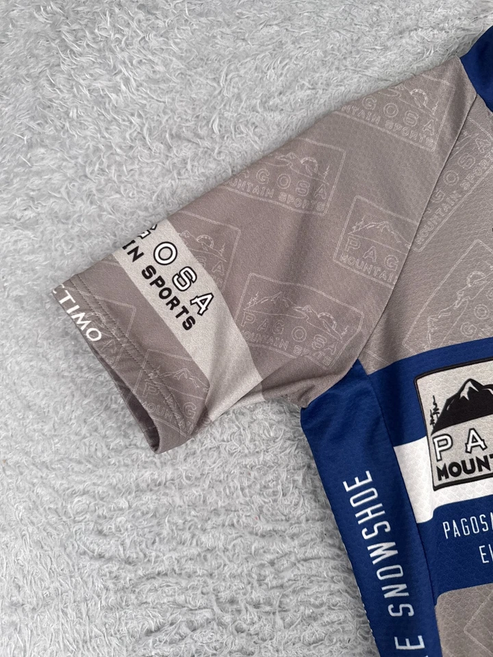 Camiseta de ciclismo Pactimo para hombre 2XS XXS gris azul cremallera completa manga corta Pagosa Foto 3 de 4