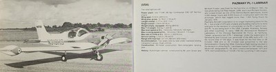 Laminar Pazmany Plane Picture Aircraft Info Detail Vtg Original Article Sheet