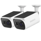 Swann Evo Wireless Outdoor 2K Cameras with Integrated Solar Panel & 2 x 16GB Mic