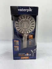 Waterpik 8-Spray Magnet Assist Handheld Shower Head – Brushed Nickel, 1.8 GPM