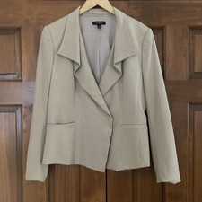 NEW Ann Taylor Beige Silk Blend Double Breasted Blazer Women  s Size 12 Career