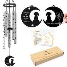 Dog Memorial Gifts for Loss of Dog, 28" Pet Memorial Wind Chimes with DIY Moo...