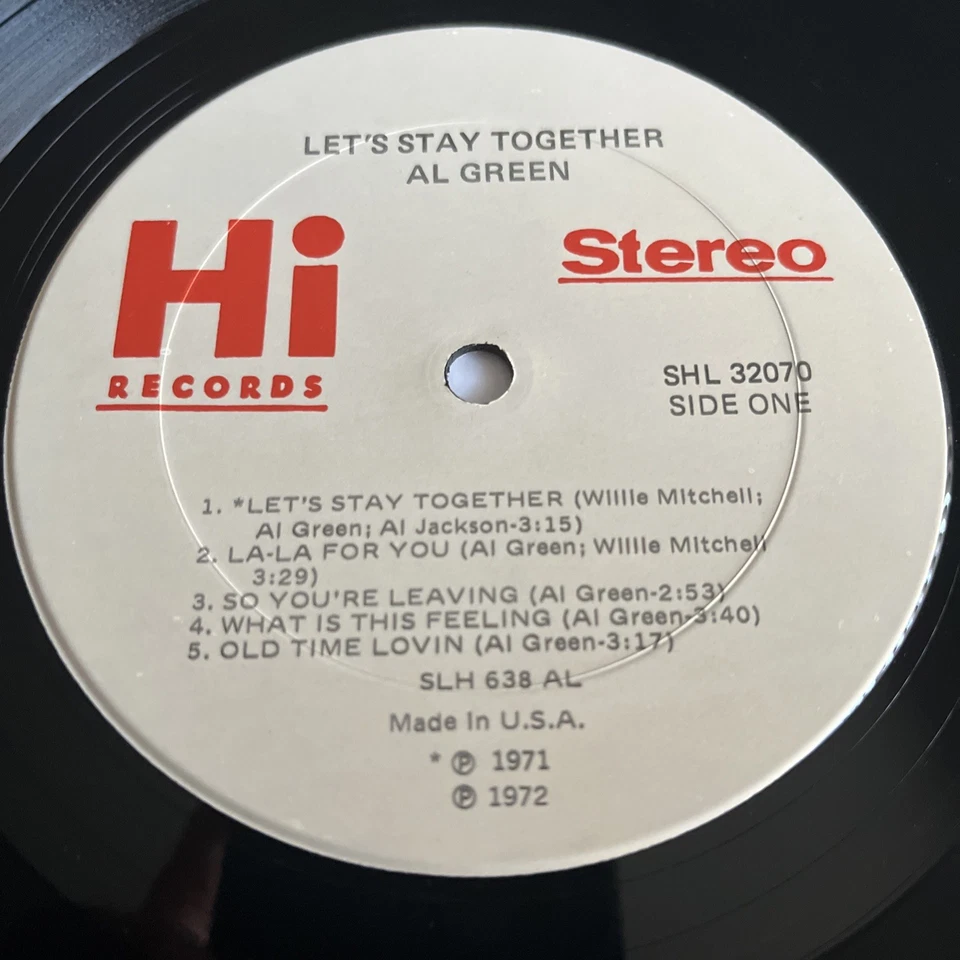 AL GREEN Let's Stay Together - VG++ 1972 Vinyl LP Hi Records - Image 3 of 4