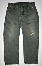 Dickies Relaxed Fit Duck Canvas Sashiko Mend Carpenter Pants Green 36 x 32