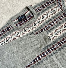 Vintage Jantzen Sweater Mens XL Wool Blend Geometric Grandpa Dad Cosby USA Made