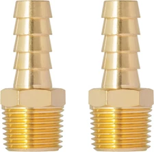 3/8'' NPT Brass Hose Barb Fittings, 3/8'' NPT Male Thread to 3/8 Inch Barbed Air