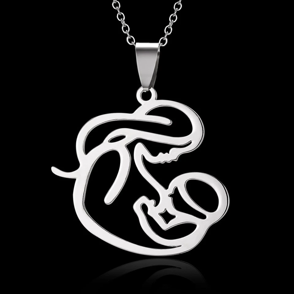  Collana in lega d'argento Embrace Baby Pendant Creative Hollow Out Collana - Immagine 4 di 4