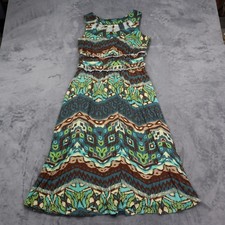 Sangria Dress Womens S Multicolor Knit Sleeveless Pullover Stretch Maxi Dress