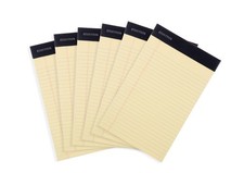 Legal Pads -  BASIC CANARY 6pk, 5in x 8in, NARROW RULED 