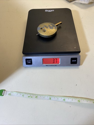Antique Adjustable 3.7 Oz Clock Pendulum Bob 1 3/4” Diameter 2 3/4” Long