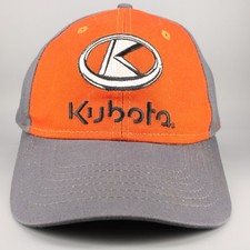 Kubota Hat Cap Adjustable Strapback Orange Gray Tractor Farm Farming K-Products