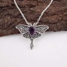 Sterling Silver February Birth Pear Amethyst Sister Fine Minimalist Boho Pendant