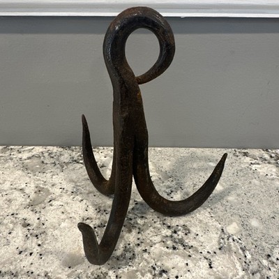 Vintage 5.5'' Grappling Hook 3-Prong  Iron- Grapnel 