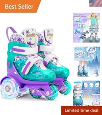 Adjustable Roller Skates for Kids Girls Ladies with Light Up Flash WheelsAge ...
