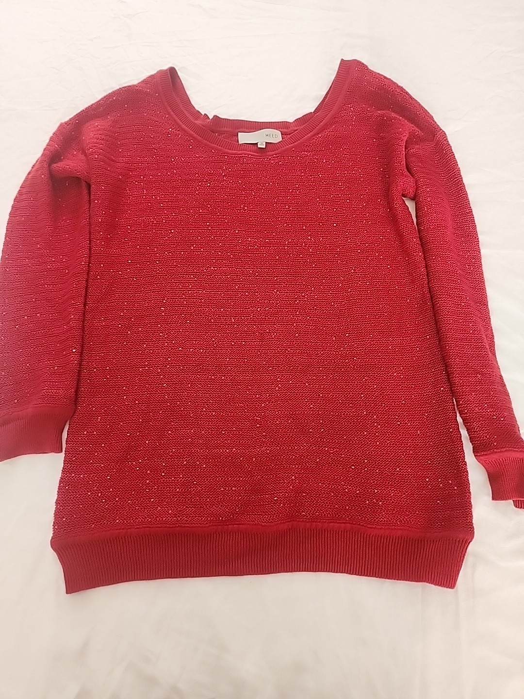 Heed Women's Red Sequin Pullover Sweater Size M - image 3
