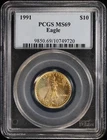 1991 $10 1/4 oz American Gold Eagle PCGS MS 69 | Uncirculated UNC BU