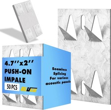 50 Pcs Sound Isolation Clips Acoustic Panel Impaling Clips, Silver 18 Gauge Foam
