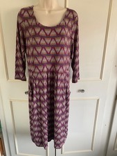 White Stuff purple/grey viscose jersey dress - Size 12/14