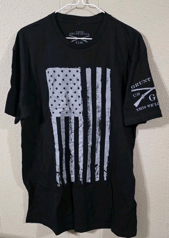 Nwt Men's Grunt Style America Black Flag Tee Sz Large
