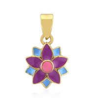 Cavill SilberanhäNger 925 Sterling Silber Goldplattiert Blumen Multicolor