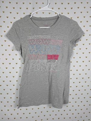 Victorias Secret PINK Vintage WOW Y2K HTF Tee shirt Grey MEDIUM