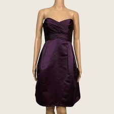 WToo Watters & Watters Purple Satin Sweetheart Neck Strapless Party Dress Size 6