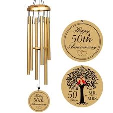 50th Anniversary Wedding Gifts, 50th Golden Wind Chime, Happy 50th Anniversar...