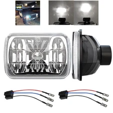7X6 Glass Lens Headlight Glass Conversion 5x7 Kit to H4/9003 Bulb Type Housing