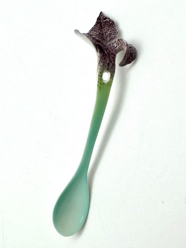 Retired FRANZ Porcelain BASIL Herb Design Porcelain Sculptured SPOON FZ00465