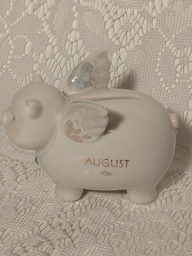 Vintage Pig August Money Coin Bank Fund Jar Colored Adorable tblxr1 - Picture 9 of 12