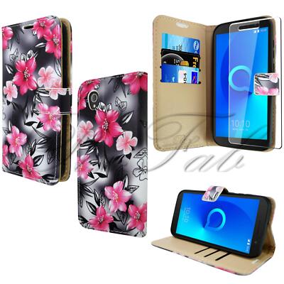 Custodia Portafoglio In Pelle PU Per Alcatel 1 (5033X) - Nera O