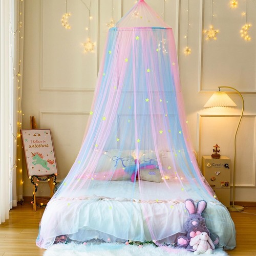Girls Rainbow Bed Canopy X-Large Princess Mosquito Net for Crib to King Size Bed - Picture 11 of 26