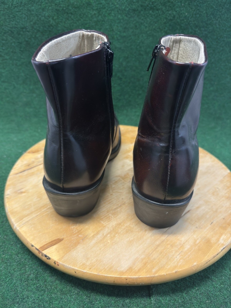 DURANGO Short Western Black Cherry Side Zip Ankle Leather  display picture 2