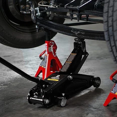 2.5 Ton Low Profile Floor Jack Heavy Steel Hydraulic Jack w/ Single Piston Pump - Foto 11 di 14