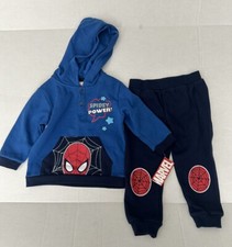 New-Marvel -Spider-Man -Baby Boy-2 Piece -Hoodie Pants Set-Blue/Navy -size 3-6 M