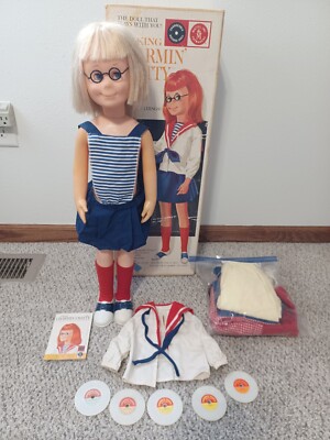 Vintage 1961 Mattel TALKING CHARMIN CHATTY CATHY Doll Clothes And Box *WORKING*