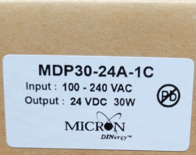 Micron MDP30-24A-1C Industrial Power Supply 30W 24V 1.25A DIN Rail Mount