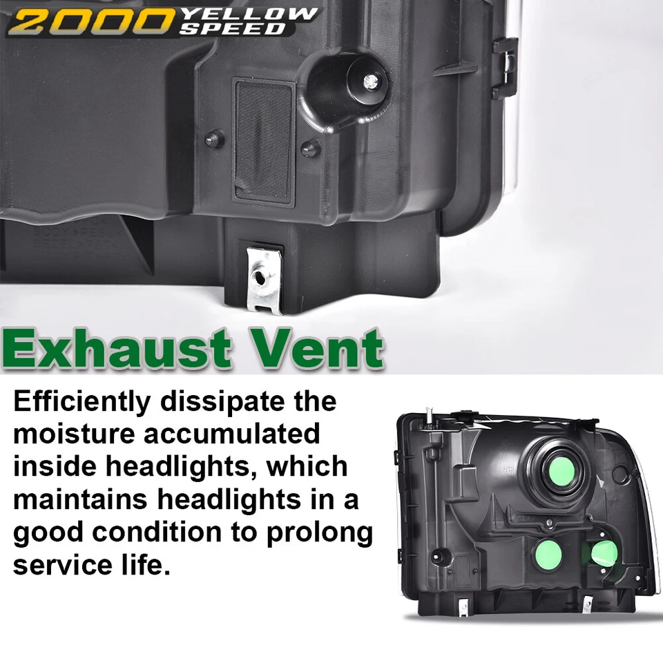 Fit For 1999-2004 Ford Super Duty F250 F350 Excursion Conversion Headlights  Foto 4 de 4