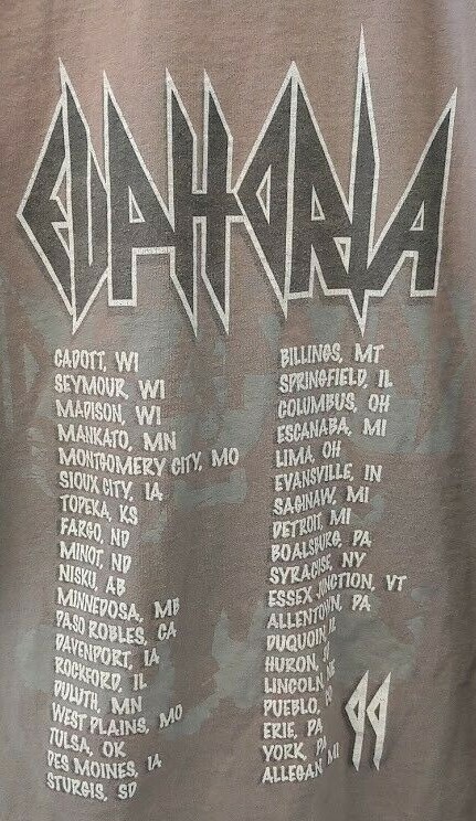 90s DEF LEPPARD EUPHORIA 1999 ツアーTシャツ Def Leppard Euphoria 1999 Concert Tour Date T-shirt Men's